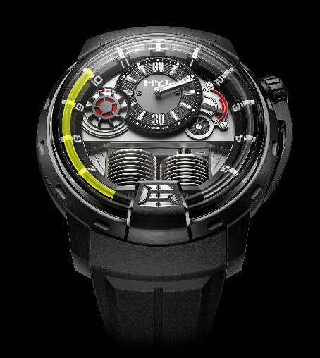 HYT H1 Diamond Dome Black DLC Titanium watch 148-DL-21-GF-RU-WD
